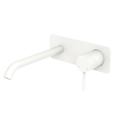 Kaya Basin/Bath Wall Fienza Mixer Set Rectangular Plates 200mm Outlet - Matte White